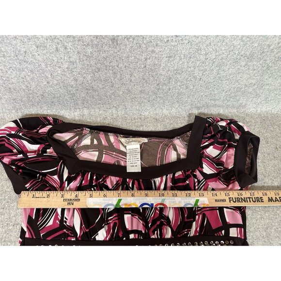 Vintage Y2K Speechless BabyDoll Top Medium Beaded Punk Fairy Tie Short Sleeve - Picture 8 of 8